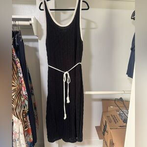 Nine West Black Midi Dress with White Accents